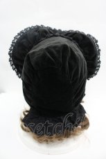 画像2: BABY,THE STARS SHINE BRIGHT / 別珍トーションレースボンネット  黒 I-26-04-27-091-BA-AC-AS-ZI (2)