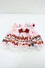 画像1: BABY,THE STARS SHINE BRIGHT / くみゃちゃんのDokiDoki Christmas Party柄くみゃちゃんジャンパースカート  ピンク I-26-04-27-095-BA-ZA-AS-ZI (1)