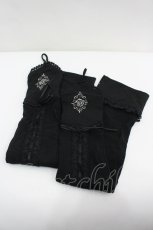 画像1: Ozz Croce / 薔薇刺繍アームカバー  黒Ｘ白 I-26-04-27-097-OO-ZA-SA-ZI (1)