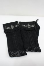 画像2: Ozz Croce / 薔薇刺繍アームカバー  黒Ｘ白 I-26-04-27-097-OO-ZA-SA-ZI (2)