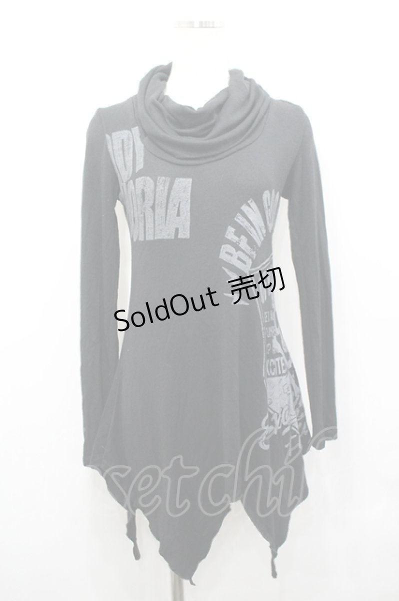 画像1: GHOST of HARLEM / スカルプリントハイネックカットソー  黒 I-26-04-27-012-GL-TS-TE-ZI (1)