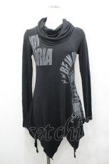 画像1: GHOST of HARLEM / スカルプリントハイネックカットソー  黒 I-26-04-27-012-GL-TS-TE-ZI (1)