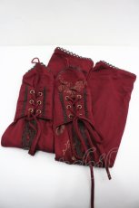 画像1: Ozz Croce / 編み&薔薇プリントアームカバー  ボルドー I-26-04-27-101-OO-ZA-SA-ZI (1)