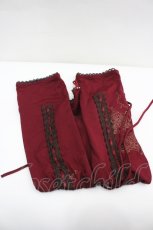 画像2: Ozz Croce / 編み&薔薇プリントアームカバー  ボルドー I-26-04-27-101-OO-ZA-SA-ZI (2)