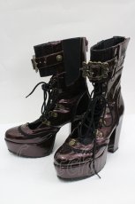 画像3: Ozz On / 魔女歌レースブーツ M ワイン I-26-04-27-117-OO-SH-SA-ZI (3)