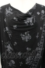 画像3: GHOST of HARLEM / スカルプリントドレープカットソー  黒 I-26-04-27-014-GL-TS-TE-ZI (3)