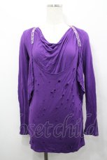 画像1: GHOST of HARLEM / レイヤード風ダメージカットソー  パープル I-26-04-27-015-GL-TS-TE-ZI (1)