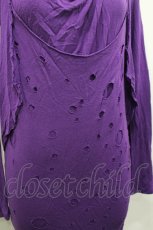 画像3: GHOST of HARLEM / レイヤード風ダメージカットソー  パープル I-26-04-27-015-GL-TS-TE-ZI (3)