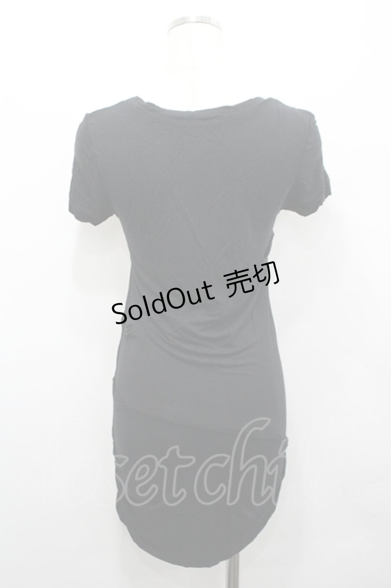 画像2: GHOST of HARLEM / サイドギャザープリント半袖カットソー F 黒 I-26-04-27-016-GL-TS-TE-ZI (2)