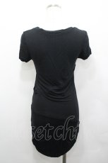 画像2: GHOST of HARLEM / サイドギャザープリント半袖カットソー F 黒 I-26-04-27-016-GL-TS-TE-ZI (2)