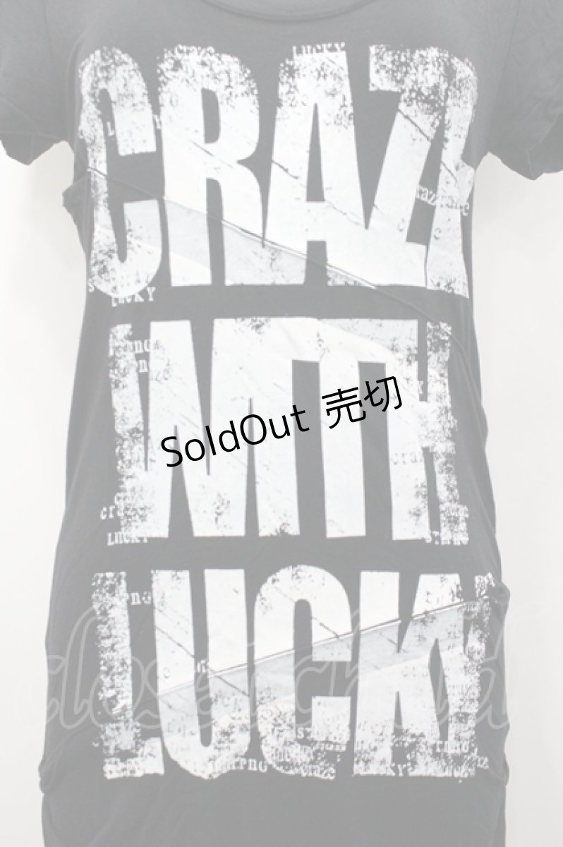 画像3: GHOST of HARLEM / サイドギャザープリント半袖カットソー F 黒 I-26-04-27-016-GL-TS-TE-ZI (3)