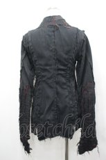 画像2: h.NAOTO / ダメージ加工シャツ  黒 I-26-04-27-018-HN-TS-TE-ZI (2)