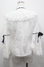 画像2: BABY,THE STARS SHINE BRIGHT / エリザベスブラウス  白ｘ黒 I-26-04-27-002-BA-BL-AS-ZI (2)