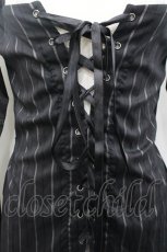 画像4: h.naoto Blood / 襟付き胸元あき編み上げトップス  黒 I-26-04-27-020-HN-TO-TE-ZI (4)