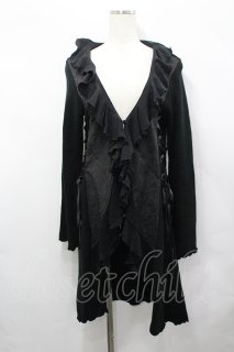 h.NAOTO Blood クロス刺繍 カーディガン フリルマフラー付 h.NAOTO Blood クロス刺繍 カーディガン フリルマフラー付 【公式通販】