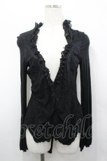 画像1: h.naoto Blood / レース切替燕尾カーディガン  黒 I-26-04-27-022-HN-TO-TE-ZI (1)