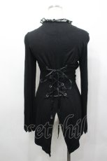 画像2: h.naoto Blood / レース切替燕尾カーディガン  黒 I-26-04-27-022-HN-TO-TE-ZI (2)