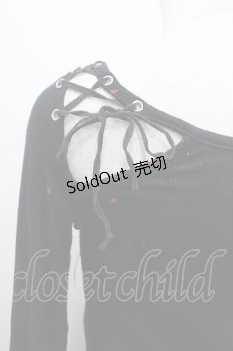 画像5: h.ANARCHY / 切りっぱなしワッペンデザインカットソー  黒ＸシルバーＸ赤 I-26-04-27-023-HN-TO-SA-ZI (5)