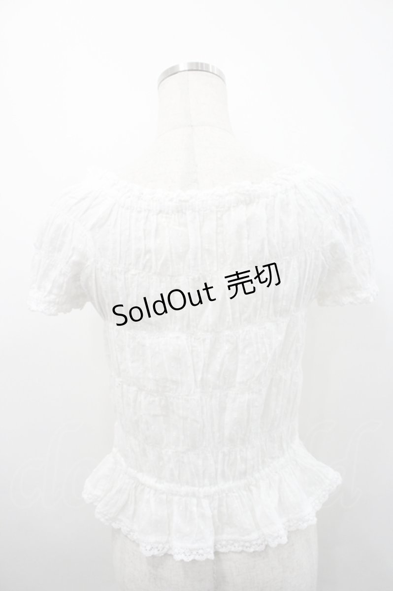 画像2: Emily Temple cute / ドビードット半袖ブラウス  白 I-26-04-29-025-ET-BL-SA-ZI (2)