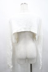 画像2: merry jenny / ショートワッフルリボンカーディガン  白 I-26-04-29-026-LO-TO-SA-ZI (2)