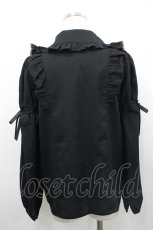 画像2: Secret Honey / レースフリル長袖ブラウス  黒 I-26-04-29-027-CA-BL-SA-ZI (2)