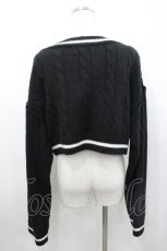 画像2: Ank Rouge / Vネックニットトップス  黒Ｘ白 I-26-04-29-028-CA-TO-SA-ZI (2)