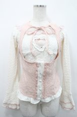 画像1: 中国ロリータ / ハートレーストップス&ベストセットアップ  アイボリーＸピンク I-26-04-29-030-LO-TO-SA-ZI (1)