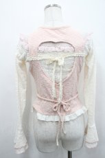 画像2: 中国ロリータ / ハートレーストップス&ベストセットアップ  アイボリーＸピンク I-26-04-29-030-LO-TO-SA-ZI (2)