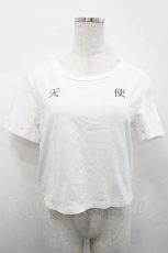 画像1: LOLITAその他(お買取対象外) / 天使プリント半袖Tシャツ  白Ｘ黒 I-26-04-29-031-LO-TO-SA-ZI (1)