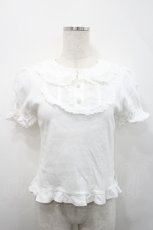 画像1: BABY,THE STARS SHINE BRIGHT / 丸襟ブラウス半袖カットソー  白 I-26-04-29-036-BA-TO-SA-ZI (1)