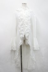 画像1: Triple fortune / フロントフリルハイネックロングシャツ  白 I-26-04-29-043-EL-BL-SA-ZI (1)