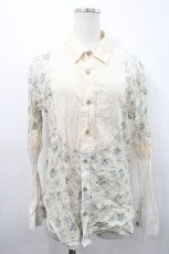 画像1: MILKBOY / フラワー切替シャツ S ベージュＸ青 I-26-04-29-045-MB-BL-SA-ZI (1)