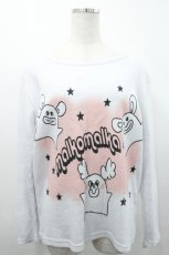 画像1: MALKOMALKA / モンスタープリントトップス  白ＸピンクＸ黒 I-26-04-29-046-PU-TO-SA-ZI (1)