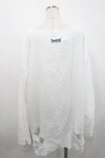 画像2: Amilige / コウモリクロスptメッシュロンT  白Ｘ黒 I-26-04-29-047-PU-TO-SA-ZI (2)