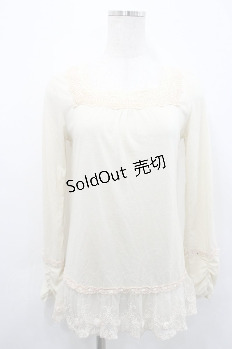 画像1: axes femme / バラ付きインナープルオーバー M 生成り I-26-04-29-005-AX-TO-TE-ZI (1)