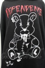 画像3: Amilige / テディベアプリントパーカー  黒ｘ白 I-26-04-29-048-PU-TO-SA-ZI (3)