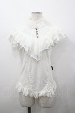 画像1: Ozz oneste / レースフリルハイネック半袖トップス  白 I-26-04-29-051-OO-BL-SA-ZI (1)