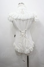 画像3: Ozz oneste / レースフリルハイネック半袖トップス  白 I-26-04-29-051-OO-BL-SA-ZI (3)