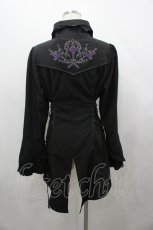 画像3: Ozz oneste / ダブル襟薔薇刺繍スナップボタンシャツ  黒ＸパープルＸグレー I-26-04-29-053-OO-BL-SA-ZI (3)