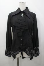 画像1: Rozen Kavalier / カメオブローチジャボ付きシャツ  黒 I-26-04-29-054-OO-BL-SA-ZI (1)