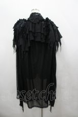 画像3: Ozz oneste / 羽根デザインドレープケープ  黒 I-26-04-29-056-OO-JA-SA-ZI (3)