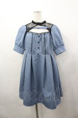 画像1: DearMyLove / レース切替ハートバックルベルトワンピース  青Ｘ黒 I-26-04-29-063-GO-OP-SA-ZI (1)