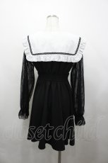 画像5: Rojita / 袖レース切り替えセーラー襟ワンピース  黒Ｘ白 I-26-04-29-064-LO-OP-SA-ZI (5)