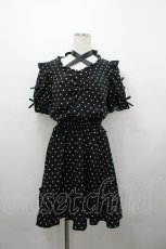 画像1: Secret Honey / ハートドットクロスワンピース  黒Ｘ白 I-26-04-29-065-CA-OP-SA-ZI (1)