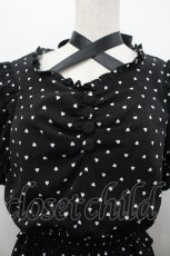 画像2: Secret Honey / ハートドットクロスワンピース  黒Ｘ白 I-26-04-29-065-CA-OP-SA-ZI (2)