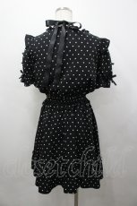 画像4: Secret Honey / ハートドットクロスワンピース  黒Ｘ白 I-26-04-29-065-CA-OP-SA-ZI (4)