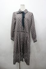 画像1: axes femme POETIQUE / 花格子柄ワンピース M ブラウン I-26-04-29-068-AX-OP-SA-ZI (1)