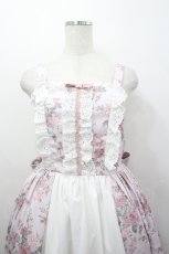 画像2: Chalmiere / クラシカルローズ柄ジャンパースカート M ピンク I-26-04-29-073-AX-OP-TE-ZI (2)