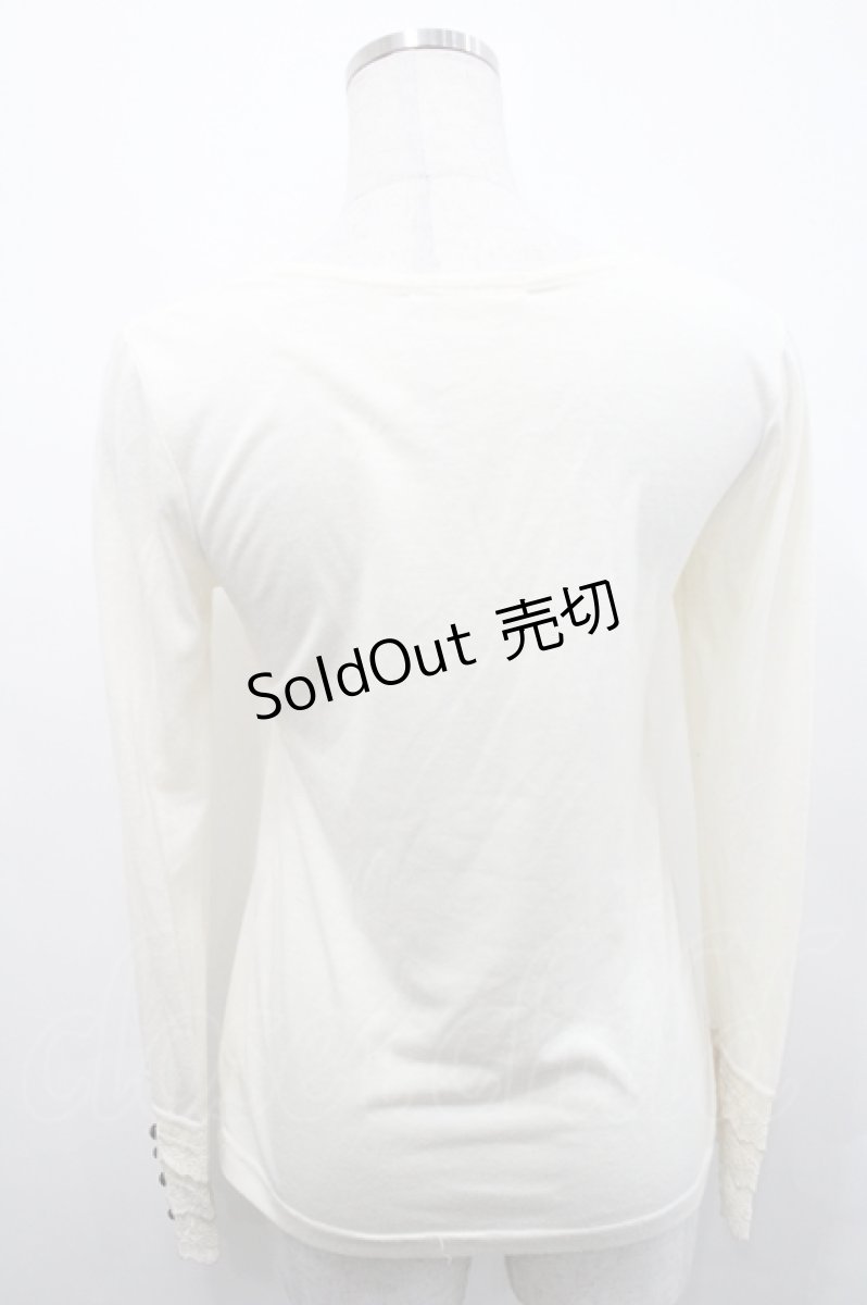 画像2: axes femme / ハイネックレースフリル切替プルオーバー M アイボリー I-26-04-29-007-AX-TO-TE-ZI (2)