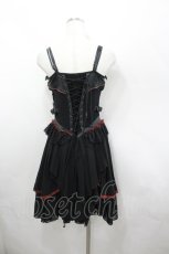 画像3: Ozz oneste / 薔薇刺繍コルセット風キャミワンピース  黒Ｘ赤 I-26-04-29-082-OO-OP-SA-ZI (3)